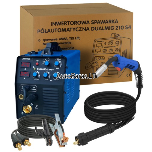 PILNAS komplektas pusautomatis Sherman DUALMIG 210 S4 MIG/MMA su priedais - NUOMA 1