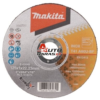 Pjovimo diskas metalui 125mm Makita E-03040 Pjovimo diskas metalui 125mm Makita E-03040