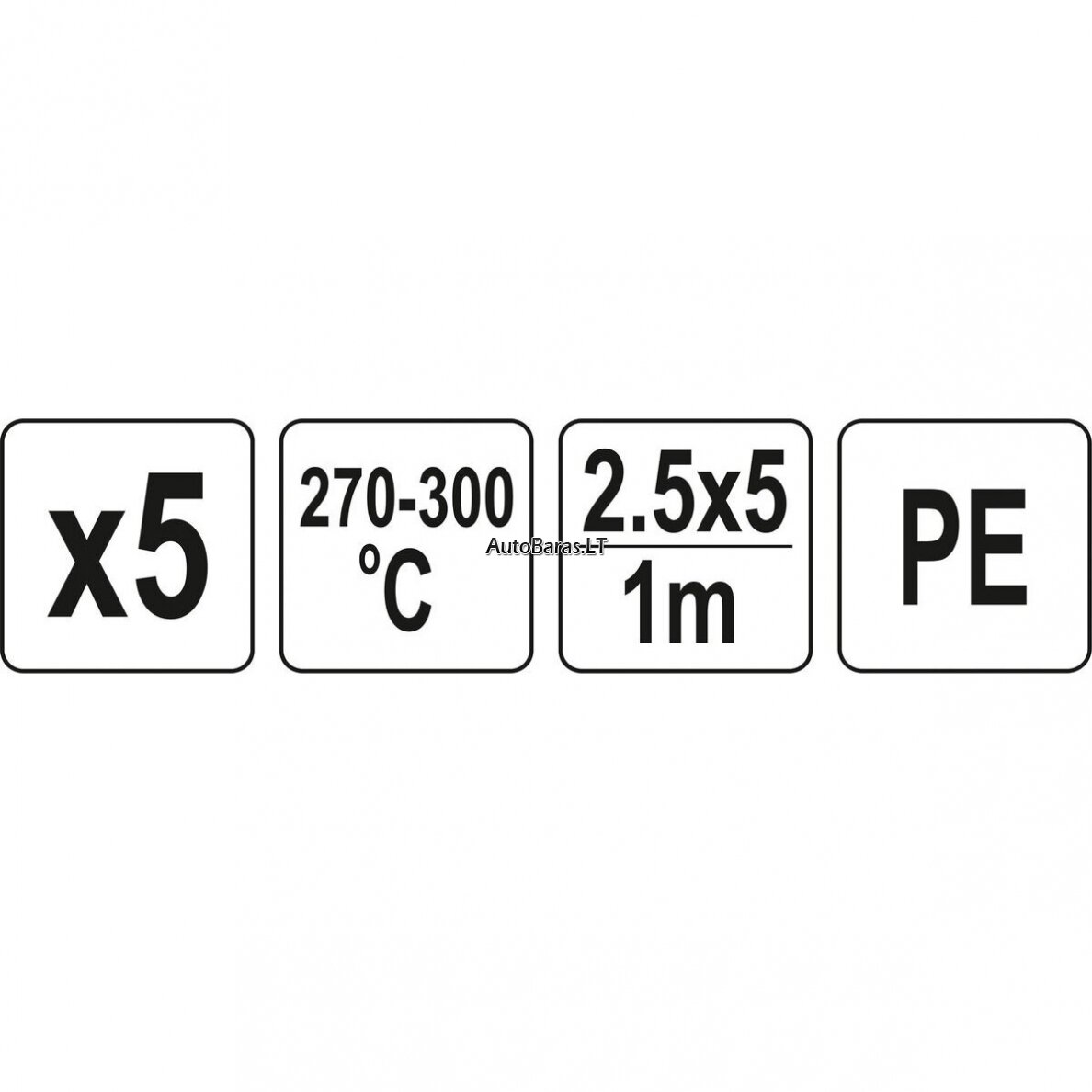 Plastiko suvirinimo juostų rinkinys (5vnt) (PE polietilenas) 2.5x5mm 5х1m 2