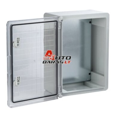 Plastim plastikinė dėžė skaidriomis durelėmis 350x250x150 Plastim plastikinė dėžė skaidriomis durelėmis 350x250x150