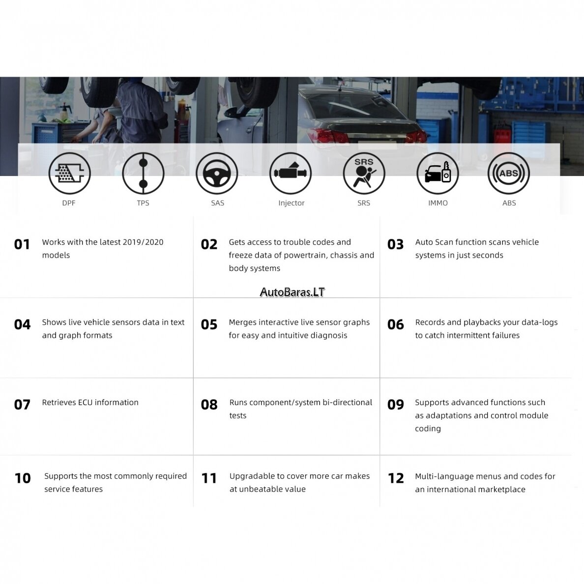 FOXWELL NT530 Profesionali universali diagnostikos įranga automobiliui OBD 7