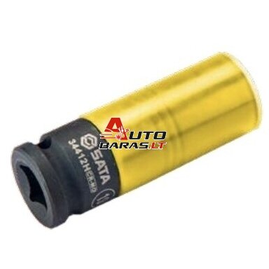 SATA Prailginta smūginė galvutė 1/2'' 19mm plonasienė su apsauga SATA Prailginta smūginė galvutė 1/2'' 19mm plonasienė su apsauga