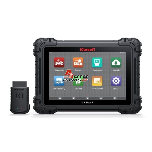 Profesionalus iCarsoft CR MAX P diagnostikos įtaisas su liečiamu ekranu (Universali) 10" liečiamu ekranu ir belaidis
