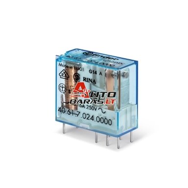 Relė 1 grupės 40 serijos Finder 406182300000 (230VDC, 16A/250VAC) Relė 1 grupės 40 serijos Finder 406182300000 (230VDC, 16A/250VAC)