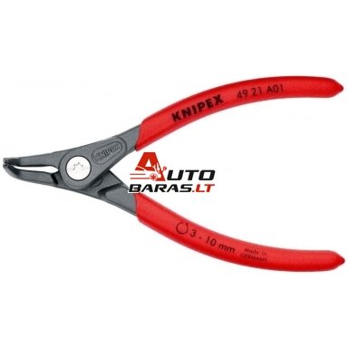 Replės išoriniams žiedams. Lenktos 130mm (Ø3-10mm) KNIPEX