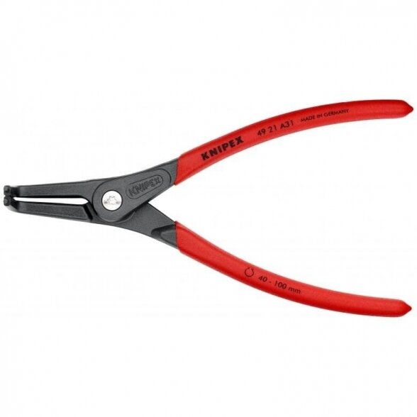 Replės išoriniams žiedams. Lenktos 210mm (Ø40-100mm) KNIPEX