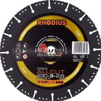 RHODIUS ALLCUT universalus metalinis pjovimo diskas 230mm 2,8X22,2 RHODIUS ALLCUT universalus metalinis pjovimo diskas 230mm 2,8X22,2