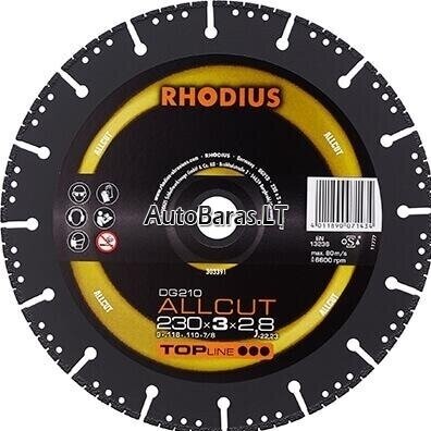 RHODIUS ALLCUT universalus metalinis pjovimo diskas 230mm 2,8X22,2