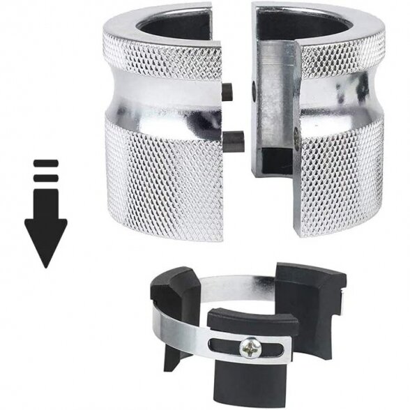 Riebokšlių montavimo įrankis motociklų amortizatoriams reguliuoti 39-49mm 2
