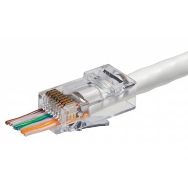RJ45 kištukas (perkišamas, UTP, CAT6) RJ45 kištukas (perkišamas, UTP, CAT6)