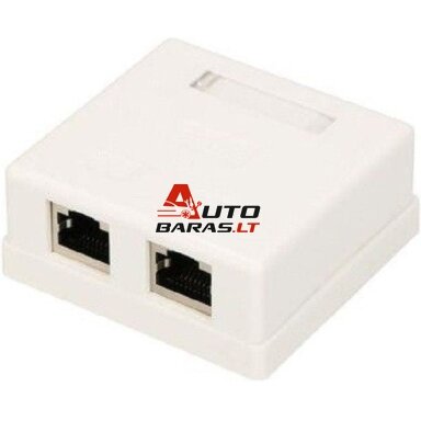 RJ45 lizdas LK-SB41 (Cat6, STP, dvivietis, virštinkinis)