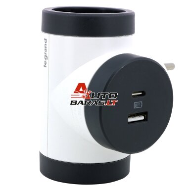 Šakotuvas + USB A + USB C tipo jungtys Legrand 694522 (2 vietų) Šakotuvas + USB A + USB C tipo jungtys Legrand 694522 (2 vietų)