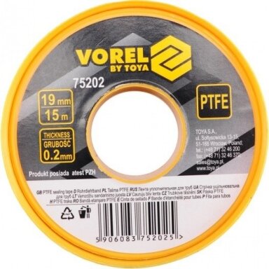 Santechninė sandarinimo juosta PTFE 19mm x 15m Santechninė sandarinimo juosta PTFE 19mm x 15m