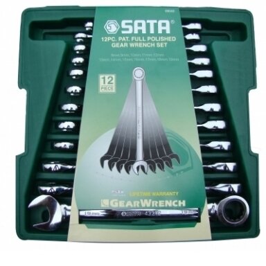 SATA Kombinuotų raktų su terkšle rinkinys 12vnt. (8-19) SATA Kombinuotų raktų su terkšle rinkinys 12vnt. (8-19)