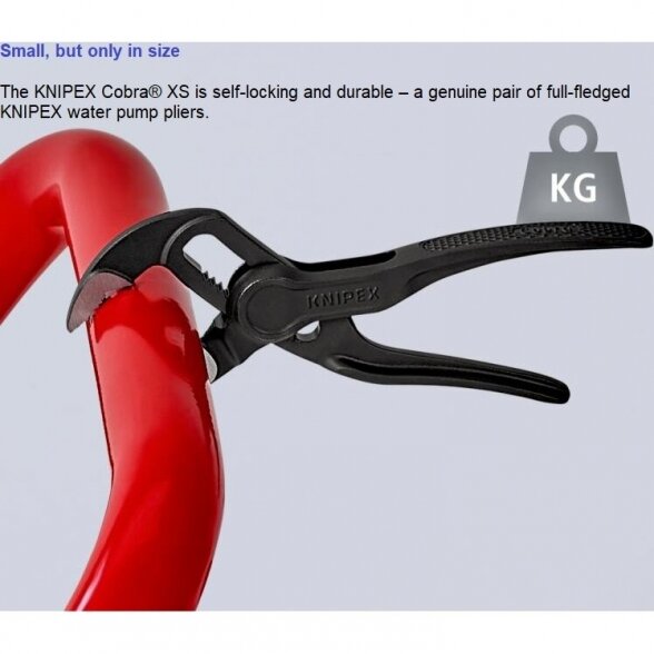 Santechninės replės 100mm KNIPEX Cobra XS (su fiksavimu) 5
