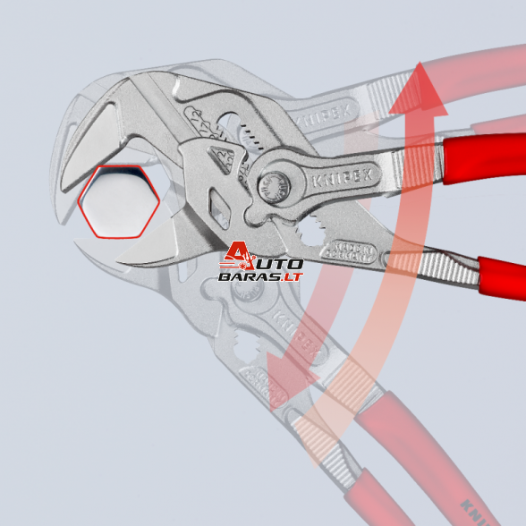 Santechninės replės-raktas KNIPEX su fiksavimu 12