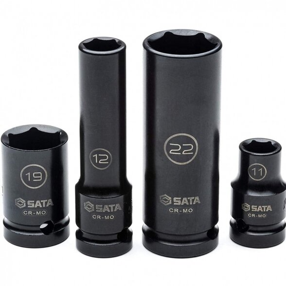 SATA 1/2" PRAILGINTŲ IR TRUMPŲ SMŪGINIŲ GALVUČIŲ RINKINYS (10-24MM)(26VNT) (PLONASIENĖS) 2