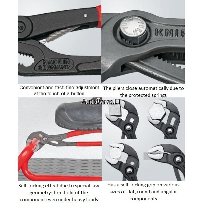 Santechninės replės 250mm KNIPEX (su fiksavimu) 3