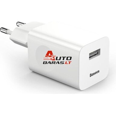 Sieninis įkroviklis BASEUS CCALL-BX02 (24W, USB, QC3.0, baltas) Sieninis įkroviklis BASEUS CCALL-BX02 (24W, USB, QC3.0, baltas)