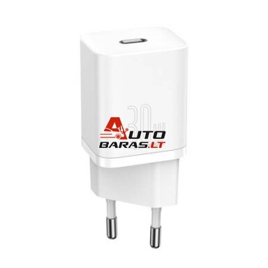 Sieninis įkroviklis BASEUS CCSUP-J02 (Super Si, 30W, USB-C, QC3.0, PD, baltas) Sieninis įkroviklis BASEUS CCSUP-J02 (Super Si, 30W, USB-C, QC3.0, PD, baltas)