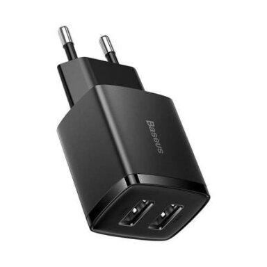Sieninis įkroviklis BASEUS CCXJ010201 (10.5W, 2xUSB, 2.1A, juodas) Sieninis įkroviklis BASEUS CCXJ010201 (10.5W, 2xUSB, 2.1A, juodas)
