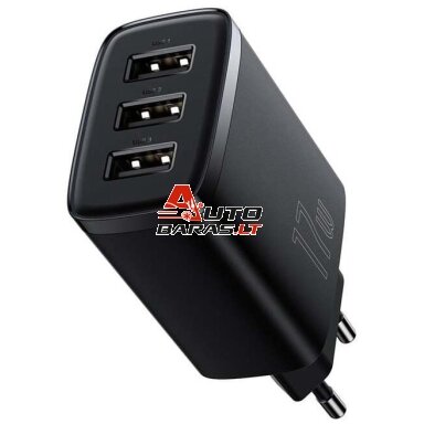 Sieninis įkroviklis BASEUS CCXJ020101 (17W, 3xUSB, 3.4A, juodas) Sieninis įkroviklis BASEUS CCXJ020101 (17W, 3xUSB, 3.4A, juodas)