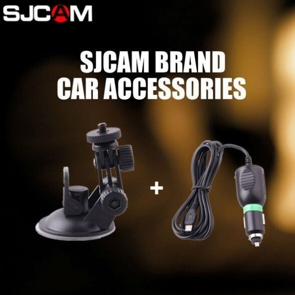 SJCAM komplektas naudotis automobilyje kaip registratorių 1