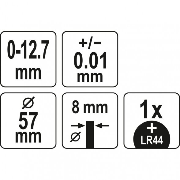 Skaitmeninis indikatorius 0 - 12.7mm 4