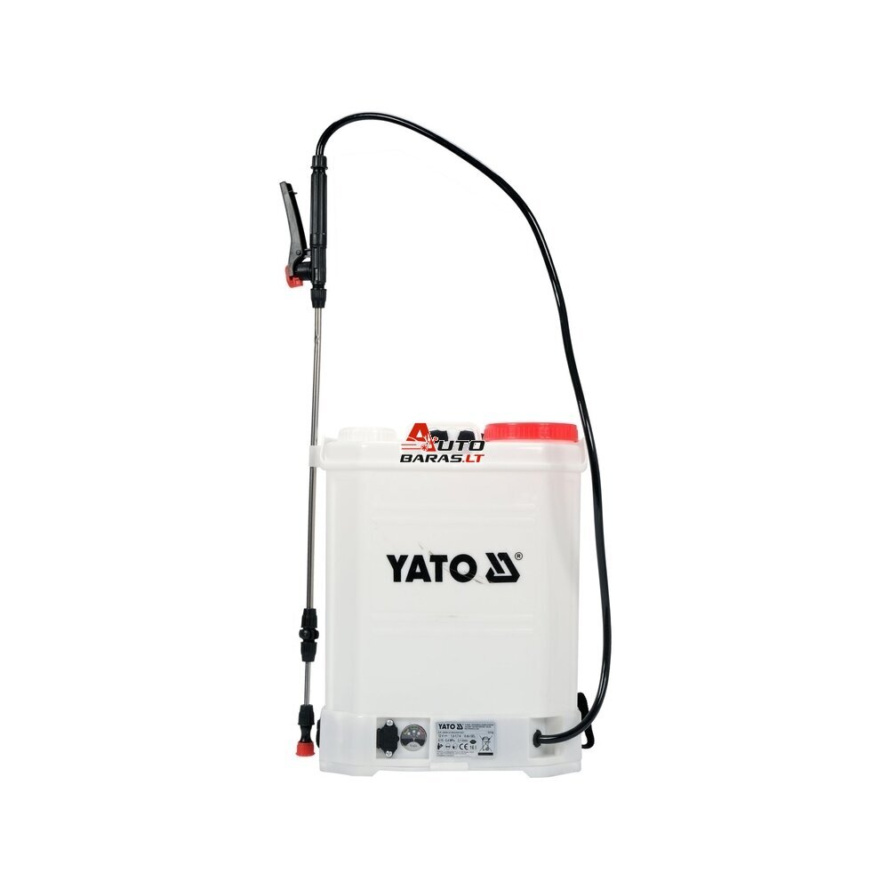 YATO Slėginis purkštuvas su bakeliu ir saulės panele 16l 12V 8000mAh 3
