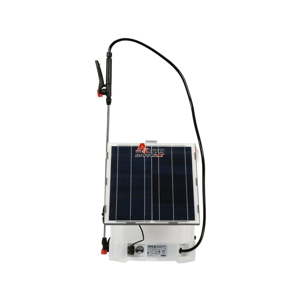 YATO Slėginis purkštuvas su bakeliu ir saulės panele 16l 12V 8000mAh 1