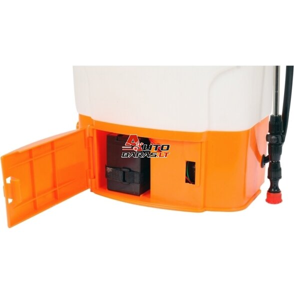 FLO Slėginis purkštuvas su bakeliu 16l 12V 8000mAh 4