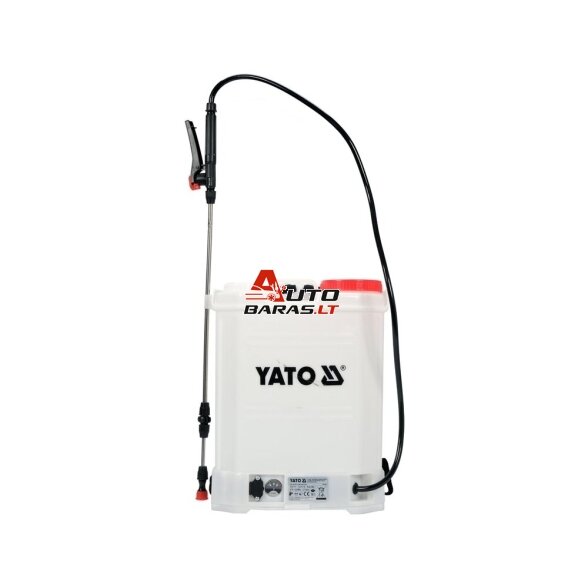YATO Slėginis purkštuvas su bakeliu ir saulės panele 16l 12V 8000mAh 3