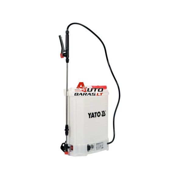 YATO Slėginis purkštuvas su bakeliu ir saulės panele 16l 12V 8000mAh 4