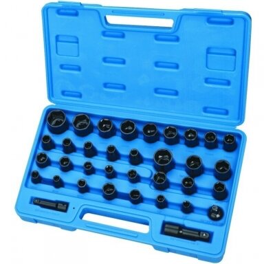 SMŪGINIŲ GALVUČIŲ RINKINYS 1/2" + 3/8" (8-27MM)(35VNT) SMŪGINIŲ GALVUČIŲ RINKINYS 1/2" + 3/8" (8-27MM)(35VNT)