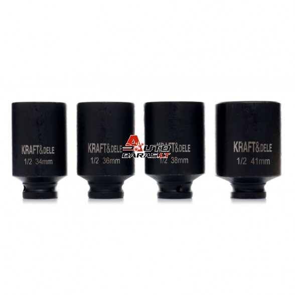 KRAFTDELE Smūginių galvučių rinkinys 1/2'' 4vnt. 3