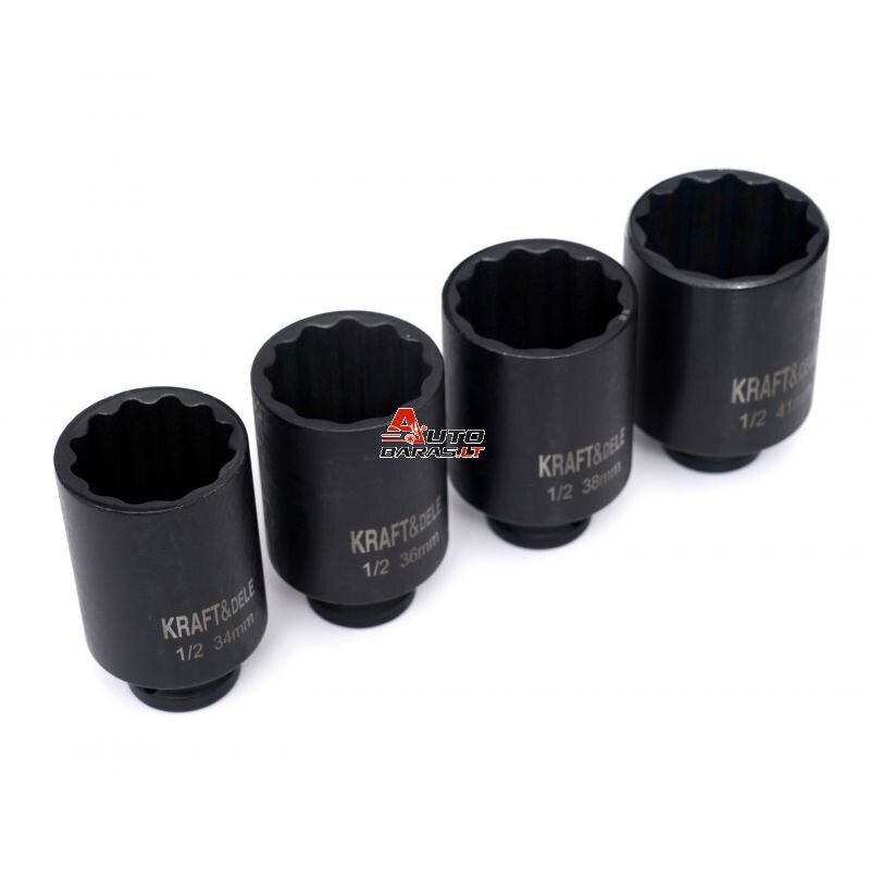KRAFTDELE Smūginių galvučių rinkinys 1/2'' 4vnt. 2