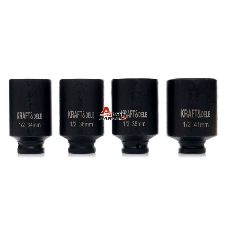 KRAFTDELE Smūginių galvučių rinkinys 1/2'' 4vnt. 3
