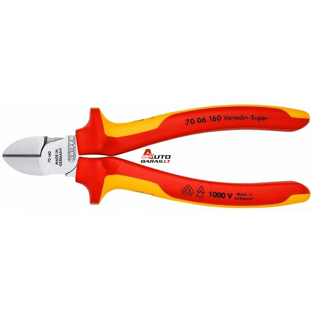 Šoninio kirpimo replės elektrikui 160mm (1000V) KNIPEX