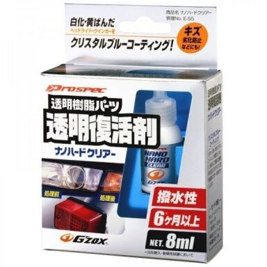 Soft99 Gzox Nano Hard Clear Plastic Coating Kit 8ml - plastikinių žibintų restauravimo priemonė Soft99 Gzox Nano Hard Clear Plastic Coating Kit 8ml - plastikinių žibintų restauravimo priemonė