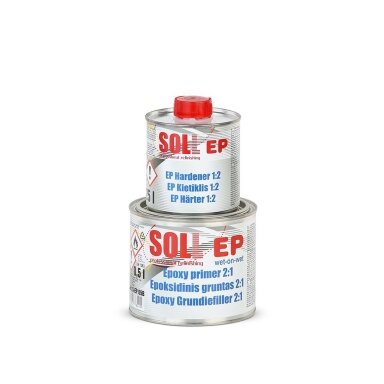 SOLL Epoksidinis gruntas su kietikliu, pilkas 0.75ltr