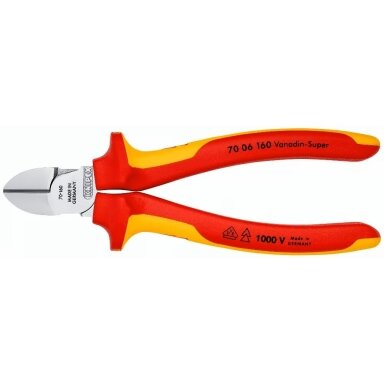 Šoninio kirpimo replės elektrikui 160mm (1000V) KNIPEX