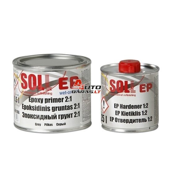 SOLL Epoksidinis gruntas su kietikliu, pilkas 0.75ltr 1