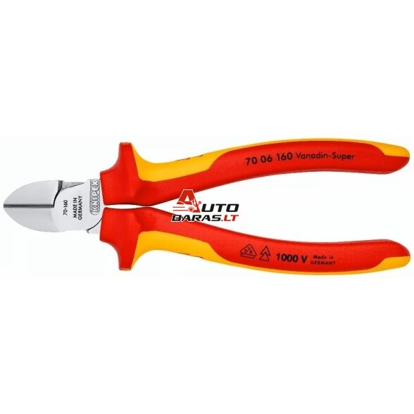 Šoninio kirpimo replės elektrikui 160mm (1000V) KNIPEX