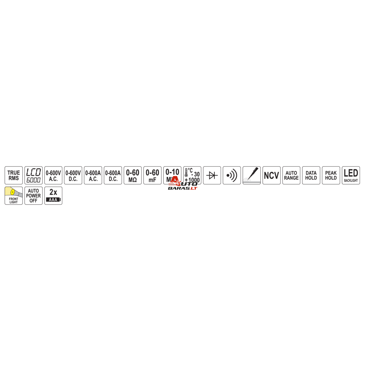 YATO Srovės matavimo replės automatinės AC/DC 600A 7