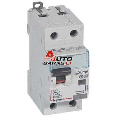 Srovės nuotekio relė su automatiniu jungikliu Legrand 411052 (C, 25A, 2P, 30mA, 230V)