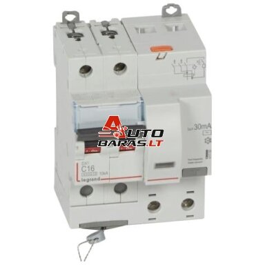 Srovės nuotekio relė su automatiniu jungikliu Legrand 411058 (C, 16A, 4P, 30mA, 230V)
