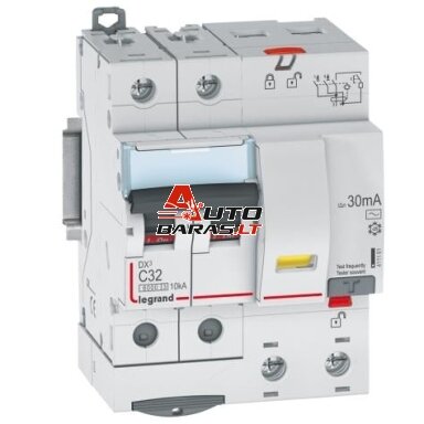 Srovės nuotekio relė su automatiniu jungikliu Legrand 411161 (C, 32A, 4P, 30mA, 230V)
