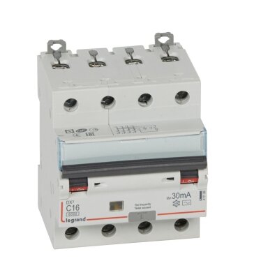 Srovės nuotekio relė su automatiniu jungikliu Legrand 411186 (AC, 16A, 4P, 30mA, 400V) Srovės nuotekio relė su automatiniu jungikliu Legrand 411186 (AC, 16A, 4P, 30mA, 400V)