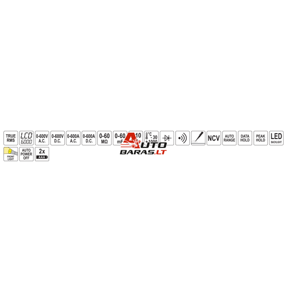 YATO Srovės matavimo replės automatinės AC/DC 600A 7