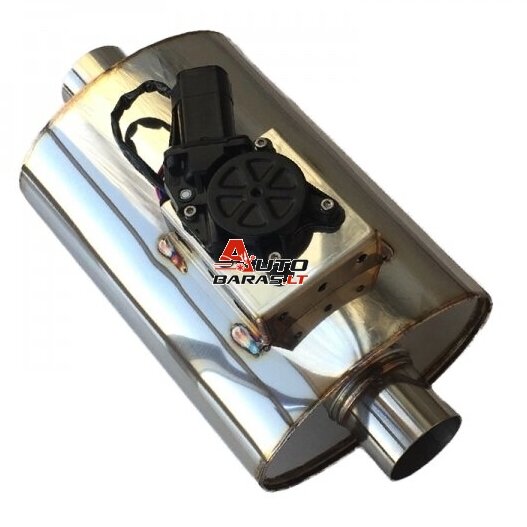 "STEEL" Exhaust systems - plokščio tipo bakelis su sklende 1in / 1 out 63mm